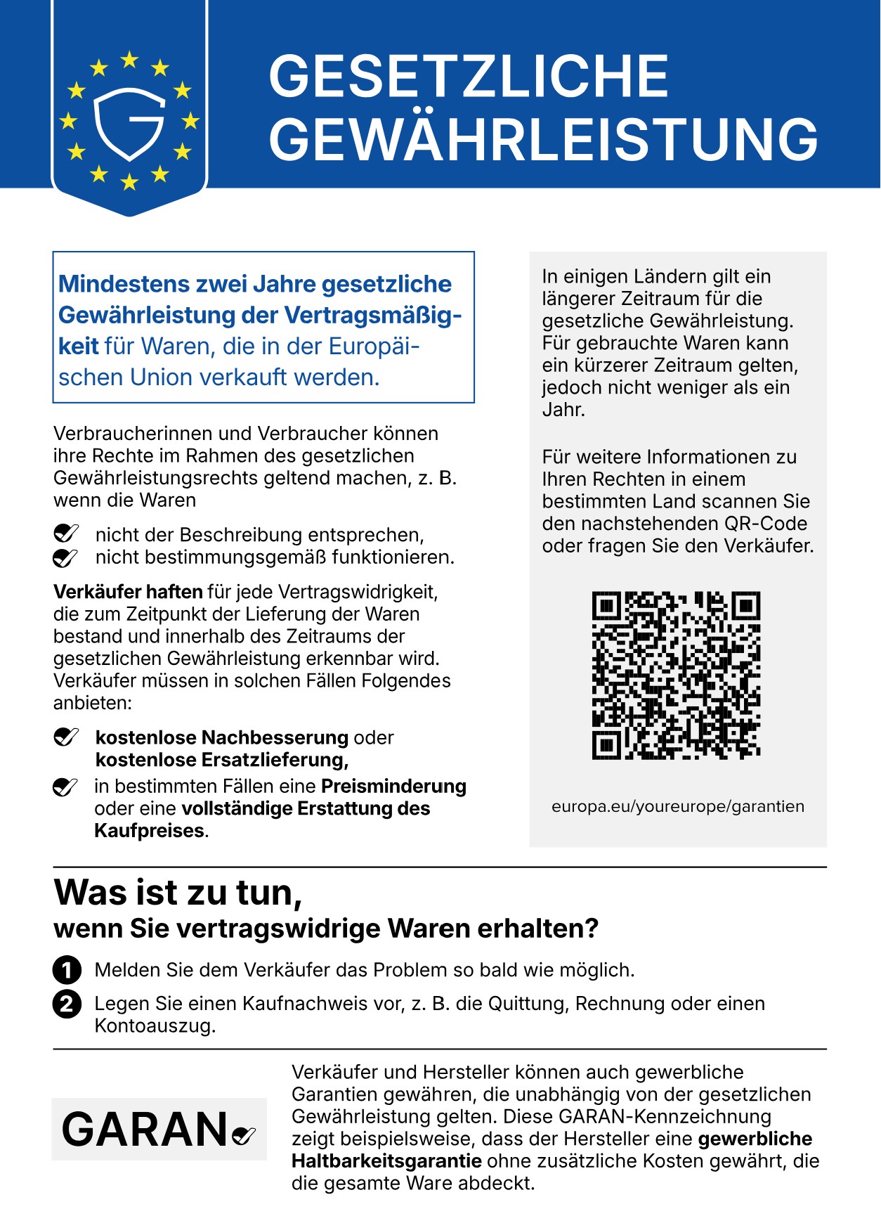 EU Gewährleistungsrichtlinie