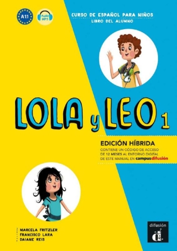 Buchcover und Innenansicht für das Buch: LOLA y LEO 1 - Edición híbrida