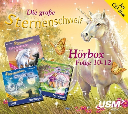 Buchcover und Innenansicht für das Buch: Die große Sternenschweif Hörbox Folge 10-12
