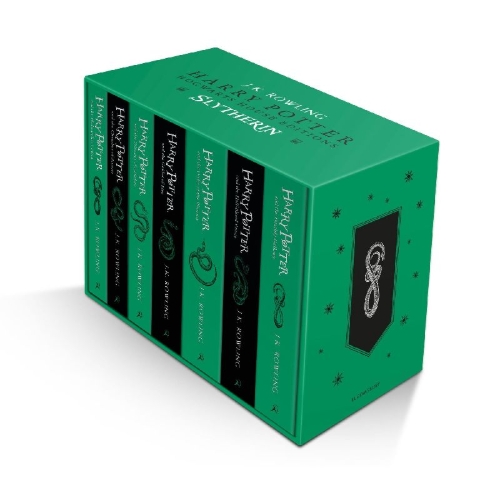 Buchcover und Innenansicht für das Buch: Harry Potter Slytherin House Editions Paperback Box Set