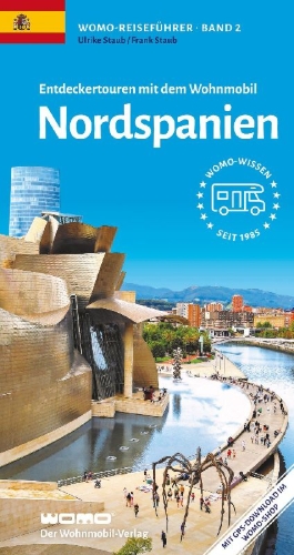 Buchcover und Innenansicht für das Buch: Entdeckertouren mit dem Wohnmobil Nordspanien