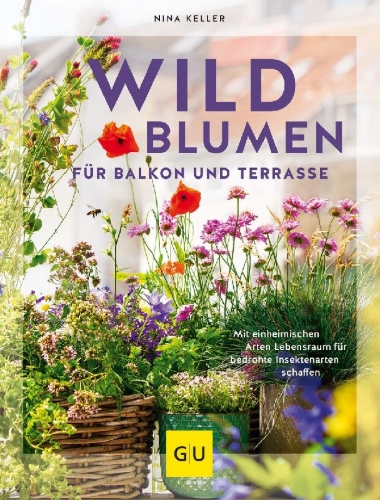 Buchcover und Innenansicht für das Buch: Wildblumen für Balkon und Terrasse