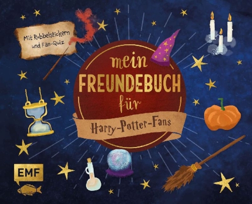Buchcover und Innenansicht für das Buch: Mein Freundebuch für Harry Potter-Fans