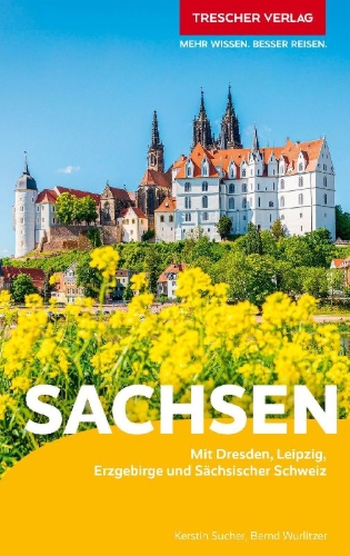 Buchcover und Innenansicht für das Buch: TRESCHER Reiseführer Sachsen