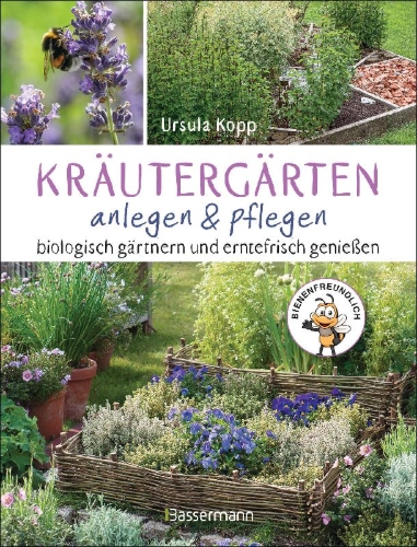 Buchcover und Innenansicht für das Buch: Kräutergärten anlegen und pflegen. Biologisch gärtnern und genießen