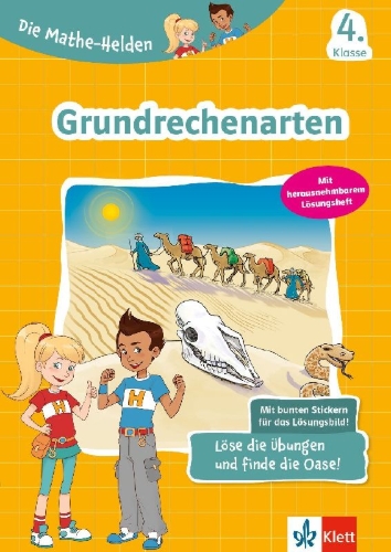Buchcover und Innenansicht für das Buch: Die Mathe-Helden: Grundrechenarten 4. Klasse
