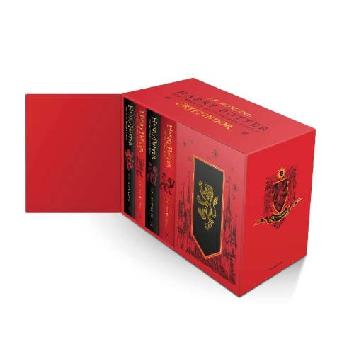 Buchcover und Innenansicht für das Buch: Harry Potter Gryffindor House Editions Hardback Box Set