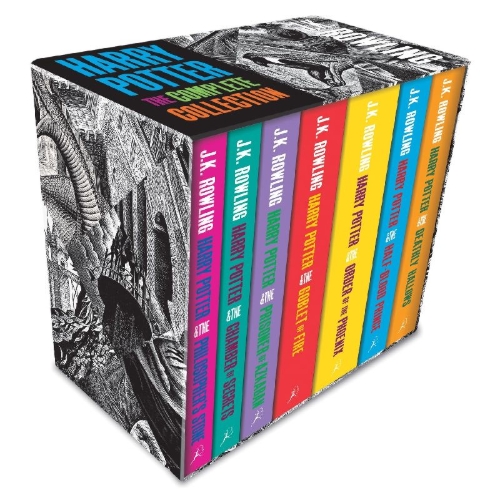Buchcover und Innenansicht für das Buch: Harry Potter Boxed Set: The Complete Collection (Adult Paperback)
