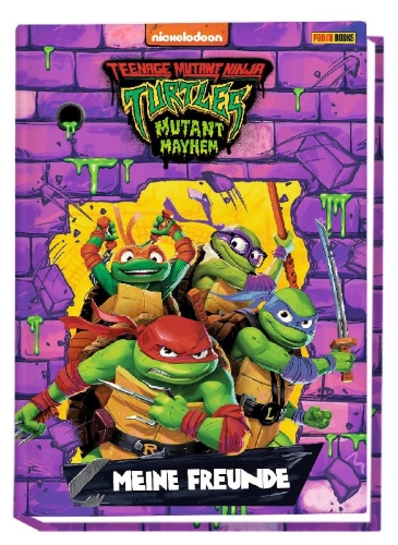 Buchcover und Innenansicht für das Buch: Teenage Mutant Ninja Turtles: Mutant Mayhem - Meine Freunde