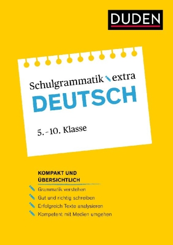 Buchcover und Innenansicht für das Buch: Duden Schulgrammatik extra  Deutsch