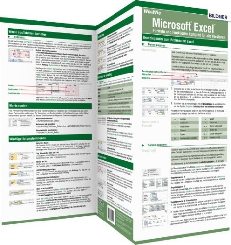 Buchcover und Innenansicht für das Buch: Microsoft Excel - Formeln und Funktionen kompakt für alle Versionen