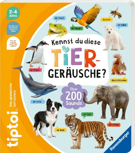 Buchcover und Innenansicht für das Buch: tiptoi® - Kennst du diese Tiergeräusche?