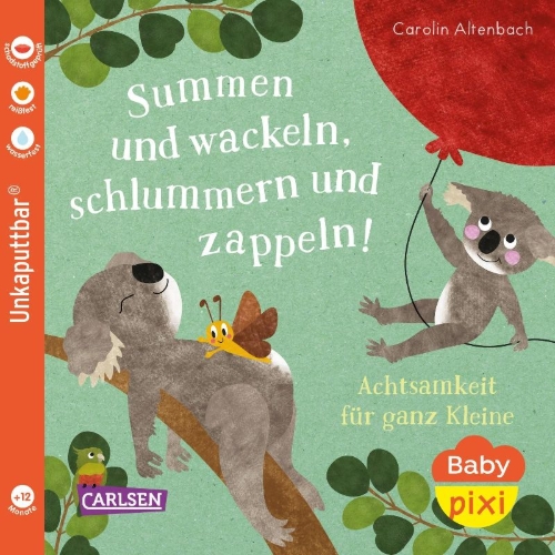 Buchcover und Innenansicht für das Buch: Baby Pixi (unkaputtbar) 124: Summen und wackeln, schlummern und zappeln