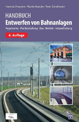 Buchcover und Innenansicht für das Buch: Handbuch Entwerfen von Bahnanlagen