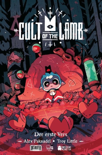 Buchcover und Innenansicht für das Buch: Cult of the Lamb