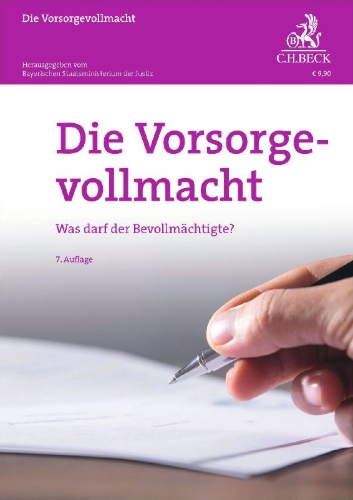 Buchcover und Innenansicht für das Buch: Die Vorsorgevollmacht