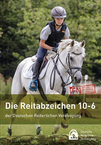 Buchcover und Innenansicht für das Buch: Die Reitabzeichen 10-6 der Deutschen Reiterlichen Vereinigung