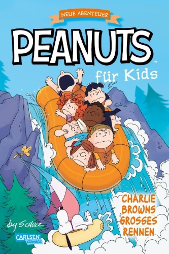 Buchcover und Innenansicht für das Buch: Race for Your Life, Charlie Brown! (Peanuts Graphic Novel)