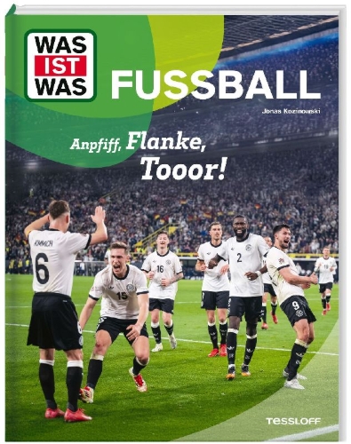 Buchcover und Innenansicht für das Buch: WAS IST WAS Fußball. Anpfiff, Flanke, Tooor!