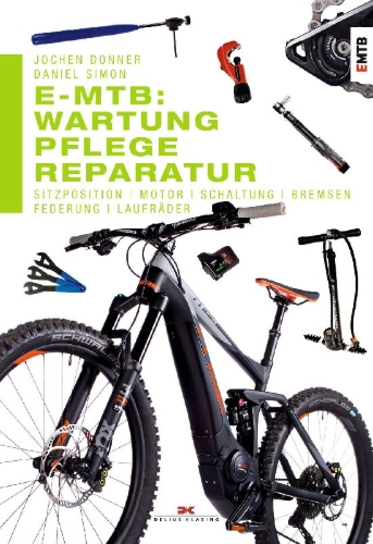 Buchcover und Innenansicht für das Buch: E-MTB: Wartung, Pflege & Reparatur