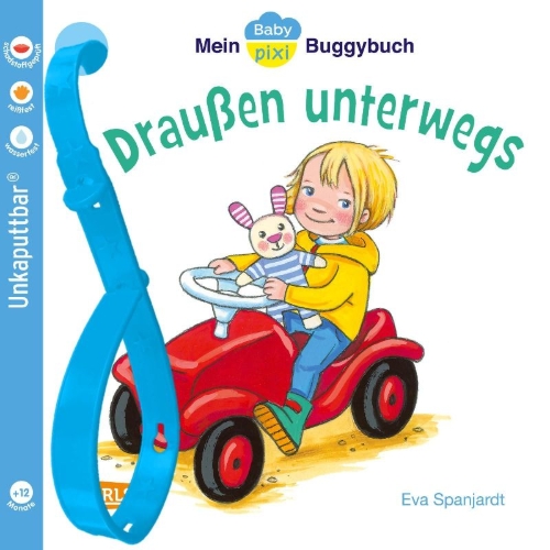 Buchcover und Innenansicht für das Buch: Baby Pixi (unkaputtbar) 66: Mein Baby-Pixi-Buggybuch: Draußen unterwegs