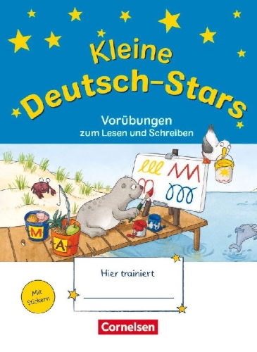 Buchcover und Innenansicht für das Buch: Deutsch-Stars 1. Schuljahr - Kleine Deutsch-Stars. Vorübungen zum Schreiben und Lesen