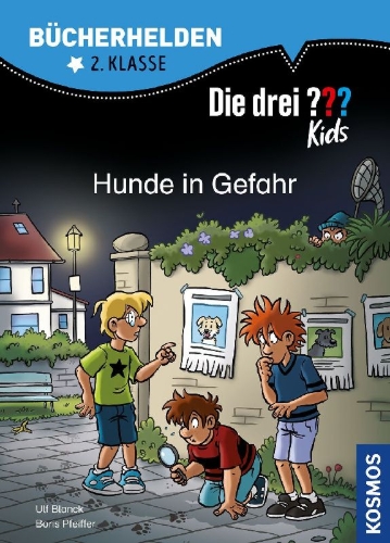 Buchcover und Innenansicht für das Buch: Die drei ??? Kids, Bücherhelden 2. Klasse, Hunde in Gefahr