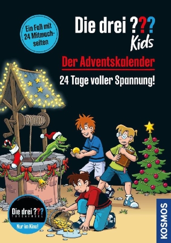 Buchcover und Innenansicht für das Buch: Die drei ??? Kids, Der Adventskalender