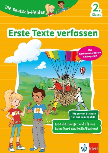 Buchcover und Innenansicht für das Buch: Die Deutsch-Helden: Erste Texte verfassen 2. Klasse