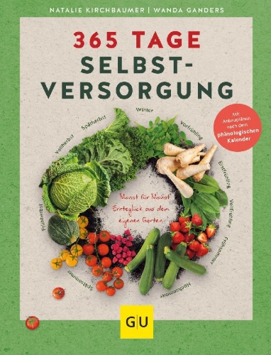 Buchcover und Innenansicht für das Buch: 365 Tage Selbstversorgung