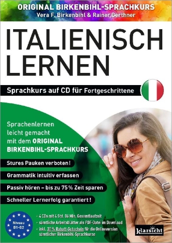 Buchcover und Innenansicht für das Buch: Italienisch lernen für Fortgeschrittene 1+2 (ORIGINAL BIRKENBIHL)