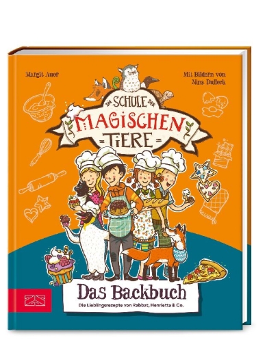 Buchcover und Innenansicht für das Buch: Die Schule der magischen Tiere - Das Backbuch