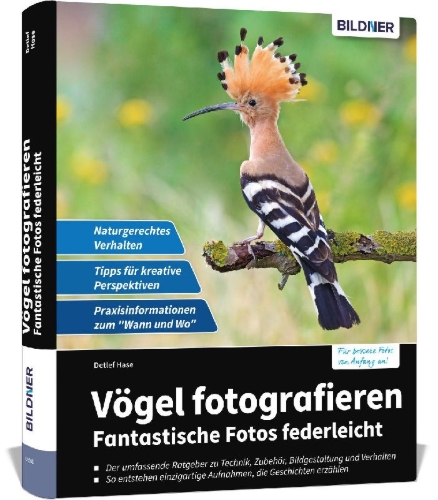 Buchcover und Innenansicht für das Buch: Vögel fotografieren