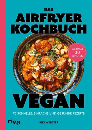 Buchcover und Innenansicht für das Buch: The Vegan Air Fryer