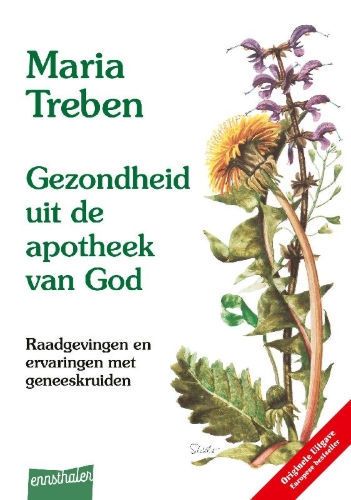 Buchcover und Innenansicht für das Buch: Gezondheit mit de Apotheek van God. Niederländische Ausgabe