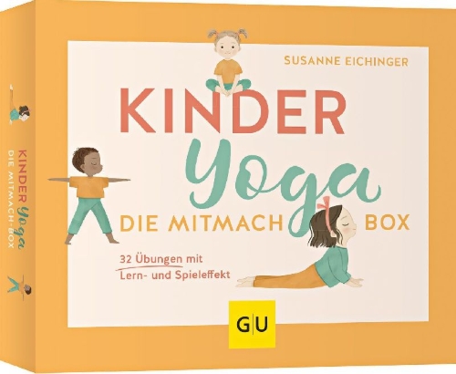 Buchcover und Innenansicht für das Buch: Kinderyoga - Die Mitmach-Box