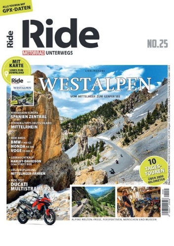 Buchcover und Innenansicht für das Buch: RIDE - Motorrad unterwegs, No. 25