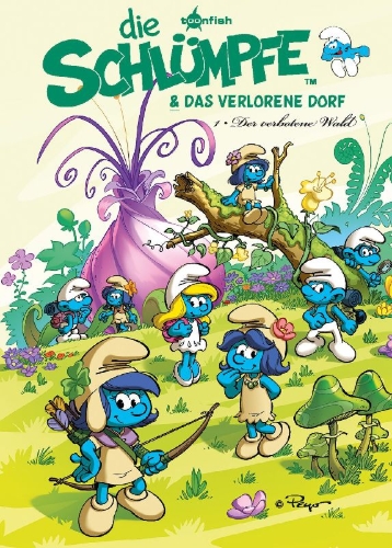 Buchcover und Innenansicht für das Buch: Les schtroumpfs & le Village des filles