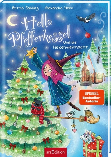 Buchcover und Innenansicht für das Buch: Hella Pfefferkessel und die Hexenweihnacht (Hella Pfefferkessel 2)