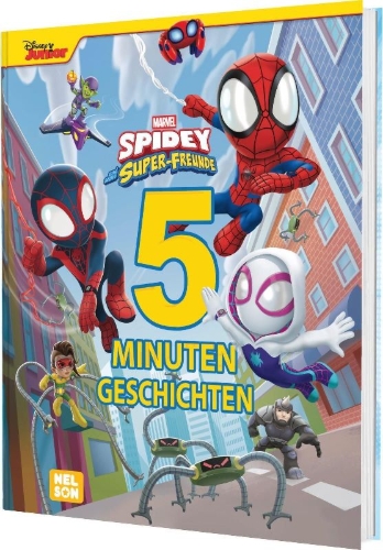 Buchcover und Innenansicht für das Buch: Marvel Spidey und seine Super-Freunde: 5-Minuten-Geschichten