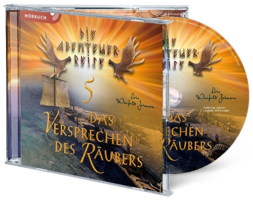 Buchcover und Innenansicht für das Buch: Abenteuerreise 5: Das Versprechen des Räubers (Hörbuch [MP3])