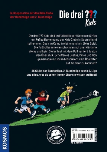 Buchcover und Innenansicht für das Buch: Die drei ??? Kids, Team Bundesliga