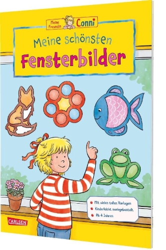 Buchcover und Innenansicht für das Buch: Conni Gelbe Reihe (Beschäftigungsbuch): Meine schönsten Fensterbilder