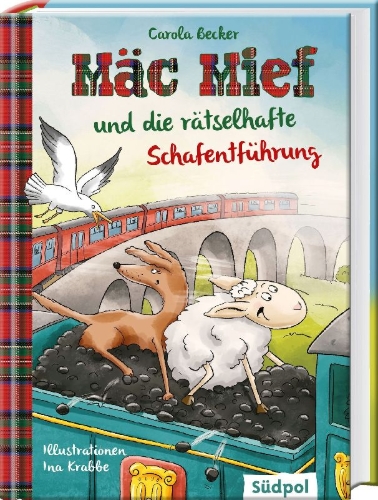 Buchcover und Innenansicht für das Buch: Mäc Mief und die rätselhafte Schafentführung