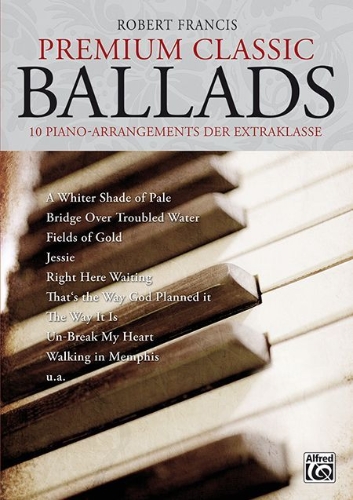 Buchcover und Innenansicht für das Buch: Premium Classic Ballads. 10 Piano-Arrangements der Extraklasse. Mit CD!