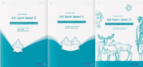 Buchcover und Innenansicht für das Buch: Ich kann lesen 3, 4 und 5 - 3 Schülerarbeitshefte für die 2. bis 4. Klasse