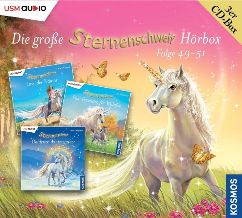 Buchcover und Innenansicht für das Buch: Die große Sternenschweif Hörbox Folgen 49-51 (3 Audio CDs)
