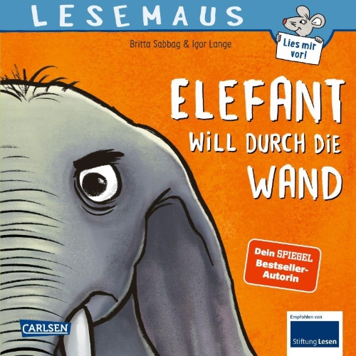 Buchcover und Innenansicht für das Buch: LESEMAUS 203: Elefant will durch die Wand