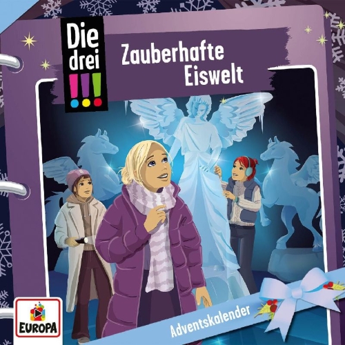 Buchcover und Innenansicht für das Buch: Die drei !!! Adventskalender: Zauberhafte Eiswelt