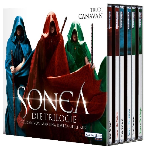 Buchcover und Innenansicht für das Buch: Die Heilerin (Orbit Books UK), Die Königin (HarperCollins Australia), Die Hüterin (Orbit Books UK)